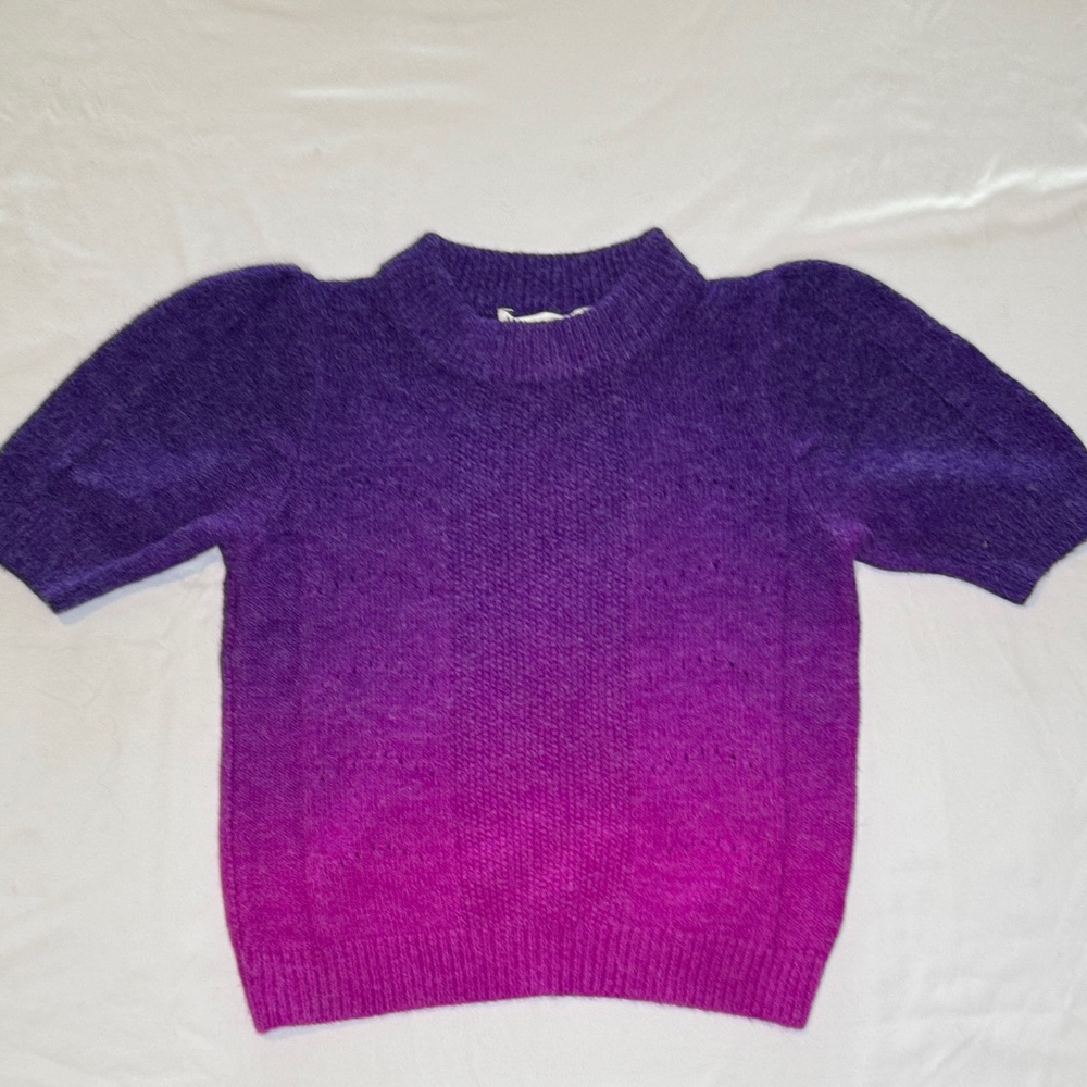 Purple and Pink Gradient short sleeve Sweater